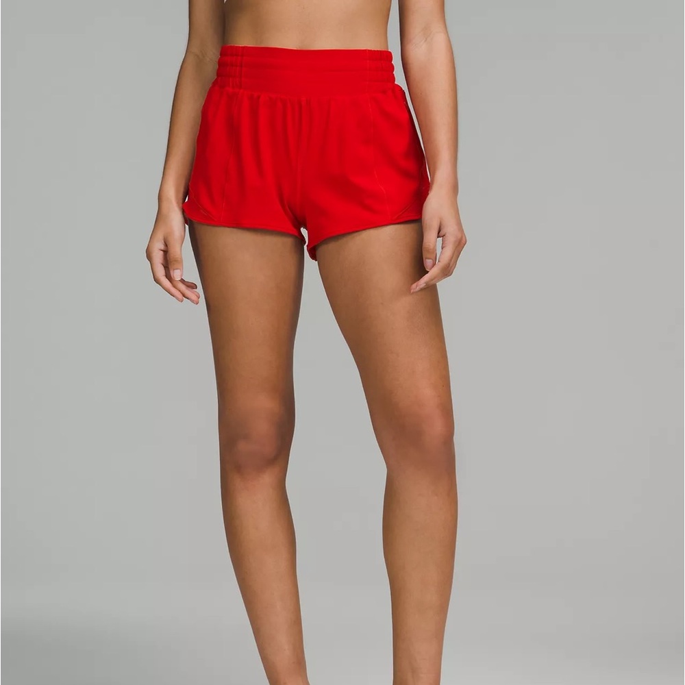 Lululemon Size 2 Hotty Hot shorts low rise 2.5 inches in Dark Red.